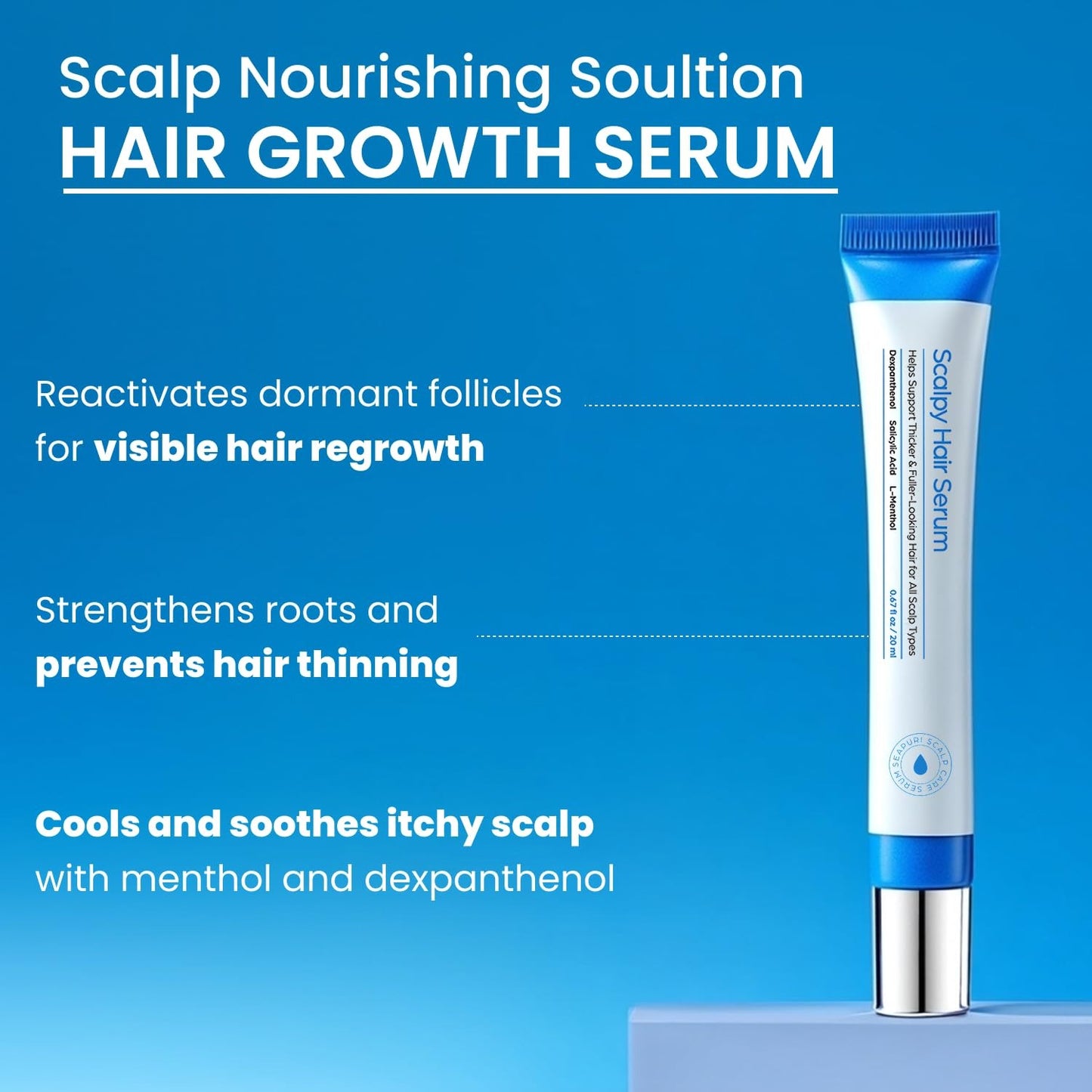 Seapuri Scalpy Hair Growth Serum For Men & Women For Hair Loss & Thinning - 20 ml